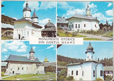 bnk cp Monumente istorice din Jud Neamt - Vedere - necirculata - marca fixa foto
