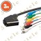 Cablu Euro-Scart / RCA X6 (3m)