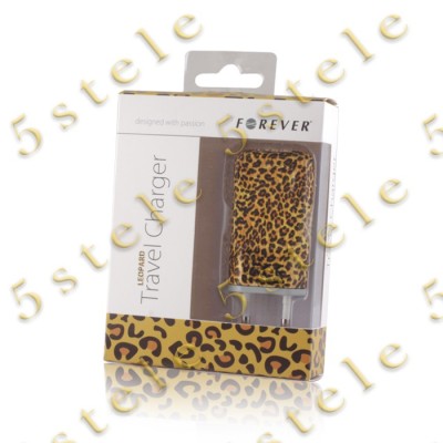 Incarcator Retea USB 1A Forever model - Leopard Blister foto