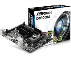Placa de baza ASROCK INTEL Celeron J1800 (2.4GHz dual-core), D1800M, 2*DDR3 1600/1333, VGA/DVI/HDMI, 1*PCIEx2.0 (max x1)/2*PCIEx1, 2*SATA2, bulk foto