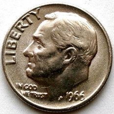 SUA , Roosevelt , 1 Dime (10 Cents) 1966 foto