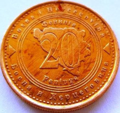 Moneda 20 Feninga - BOSNIA HERTEGOVINA, anul 1998 *cod 3042 foto