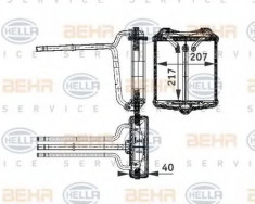 Schimbator caldura, incalzire habitaclu MERCEDES-BENZ S-CLASS limuzina 260 SE - HELLA 8FH 351 311-601 foto