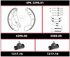 Set frana, frana tambur OPEL ASTRA F 1.6 Si - ROADHOUSE SPK 3398.01 foto