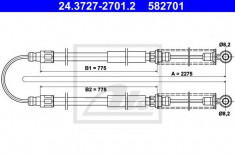 Cablu, frana de parcare SEAT IBIZA 0.9 - ATE 24.3727-2701.2 foto