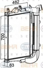 Intercooler, compresor MERCEDES-BENZ UNIMOG U 300 - HELLA 8ML 376 765-431 foto