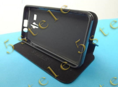 Husa Flip Stand Samsung Galaxy J1 Ace (J110) Negru Bulk foto