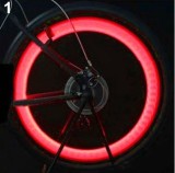 Set 2 LED-uri Roșii Roată Bicicletă, Tuning, Vizibilitate Sporită, Silicon, 3 Moduri Luminare, Baterii Incluse
