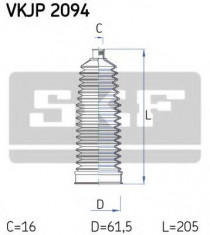 Ansamblu burduf, directie VW MULTIVAN Mk V 2.0 - SKF VKJP 2094 foto