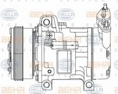 Compresor, climatizare PEUGEOT 206 hatchback 1.4 HDi eco 70 - HELLA 8FK 351 316-051 foto