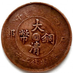 CHINA ,Emperor Guang Xu (1875-1908) , 10 Cash 1906 Henan Province Bian mi , 30mm foto