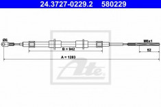 Cablu, frana de parcare BMW Z3 1.9 - ATE 24.3727-0229.2 foto