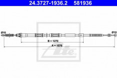 Cablu, frana de parcare TOYOTA BLADE 1.8 - ATE 24.3727-1936.2 foto