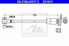 Furtun frana FORD MONDEO Mk II combi 1.6 i - ATE 24.5164-0317.3 foto