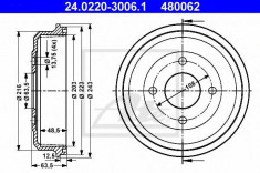 Tambur frana FORD MONDEO 1.8 TD - ATE 24.0220-3006.1 foto