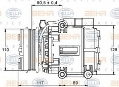 Compresor, climatizare FORD MONDEO Mk III limuzina 2.5 V6 24V - HELLA 8FK 351 113-411 foto