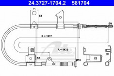 Cablu, frana de parcare NISSAN MARCH II 1.0 i 16V - ATE 24.3727-1704.2 foto