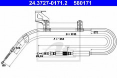 Cablu, frana de parcare AUDI A6 limuzina 1.8 T - ATE 24.3727-0171.2 foto