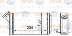 Schimbator caldura, incalzire habitaclu CITROEN AX 10 E - HELLA 8FH 351 024-321 foto