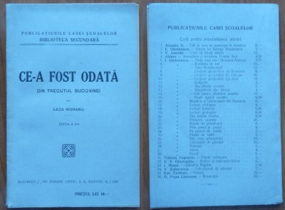 Leca Morariu , Ce-a fost odata ; Din trecutul Bucovinei , 1926 foto