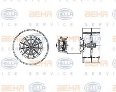 Ventilator, habitaclu BMW 7 limuzina 750 i,iL V12 - HELLA 8EW 009 158-631 foto