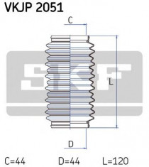 Ansamblu burduf, directie CITROEN XM 2.1 TD 12V - SKF VKJP 2051 foto