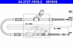 Cablu, frana de parcare TOYOTA AVENSIS 2.0 TD - ATE 24.3727-1916.2 foto