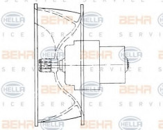 Ventilator, habitaclu - BEHR HELLA SERVICE 8EW 009 160-411 foto