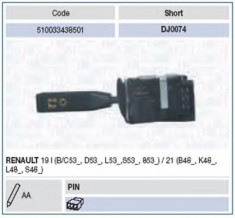 Comutator coloana directie RENAULT 19 1.4 CAT - MAGNETI MARELLI 510033438501 foto