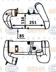 Intercooler, compresor AUDI 90 1.9 TDI - HELLA 8ML 376 723-271 foto