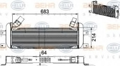 Radiator, recirculare gaze de esapament SCANIA P,G,R,T - series G 400, P 400, R 400 - HELLA 8ML 376 756-191 foto