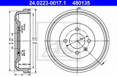 Tambur frana VW GOLF Mk II 1.8 Syncro - ATE 24.0223-0017.1 foto