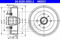 Tambur frana FORD FIESTA Mk III 1.1 - ATE 24.0220-3002.2 foto