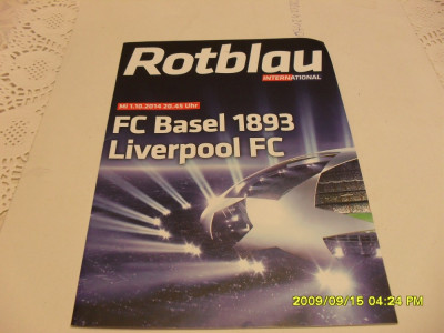 program FC Basel - Liverpool foto