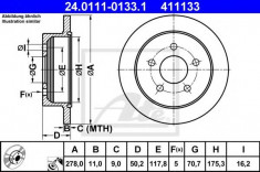 Disc frana OPEL SINTRA 2.2 i 16V - ATE 24.0111-0133.1 foto