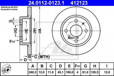 Disc frana NISSAN PULSAR II 1.4 LX - ATE 24.0112-0123.1 foto