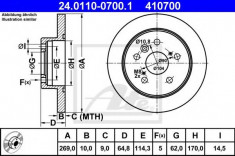 Disc frana TOYOTA SCEPTER 2.2 - ATE 24.0110-0700.1 foto