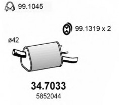 Toba esapament finala OPEL VITA B 1.0 i 12V - ASSO 34.7033 foto