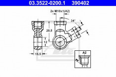 Conector, conducte metal - ATE 03.3522-0200.1 foto