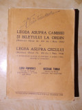 LIVIU POPOVICI - LEGEA ASUPRA CAMBIEI SI BILETULUI LA ORDIN - ORADEA - 1935 *