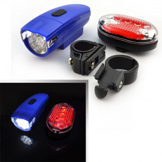 Set far 8 LED fata si stop spate 5 LED pentru bicicleta foto