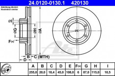 Disc frana MITSUBISHI PAJERO/SHOGUN I autoturism de teren, deschis 2.6 - ATE 24.0120-0130.1 foto