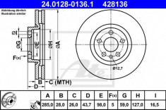 Disc frana PEUGEOT 807 2.0 HDi - ATE 24.0128-0136.1 foto