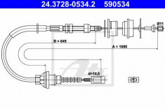 Cablu ambreiaj FIAT DUCATO bus 2.5 TDI Panorama/Combinato - ATE 24.3728-0534.2 foto