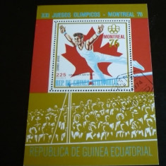GUINEA ECUATORIALA 1976 – GIMNASTICA OLIMPIADA MONTREAL, colita stampilata, T4