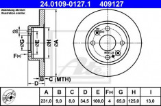 Disc frana MAZDA 323 IV 1.6 - ATE 24.0109-0127.1 foto