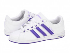 Adidasi casual femei din piele Adidas Neo Derby w white-violet G11779 foto