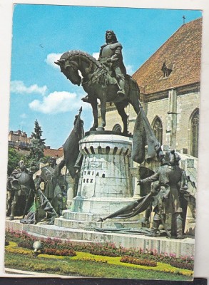 bnk cp Cluj Napoca - Statuia lui Matei Corvin - necirculata foto