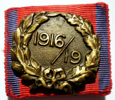 5.229 INSIGNA MILITARA A RANITILOR DIN PRIMUL RAZBOI MONDIAL 1916/19 HUGUENIN foto