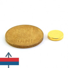 Magnet puternic neodim aurit disc 10x2 mm neodymium foto